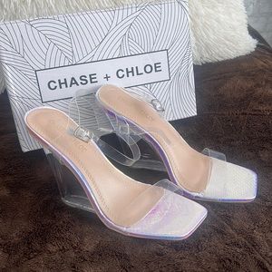 Clear wedge heels sandal